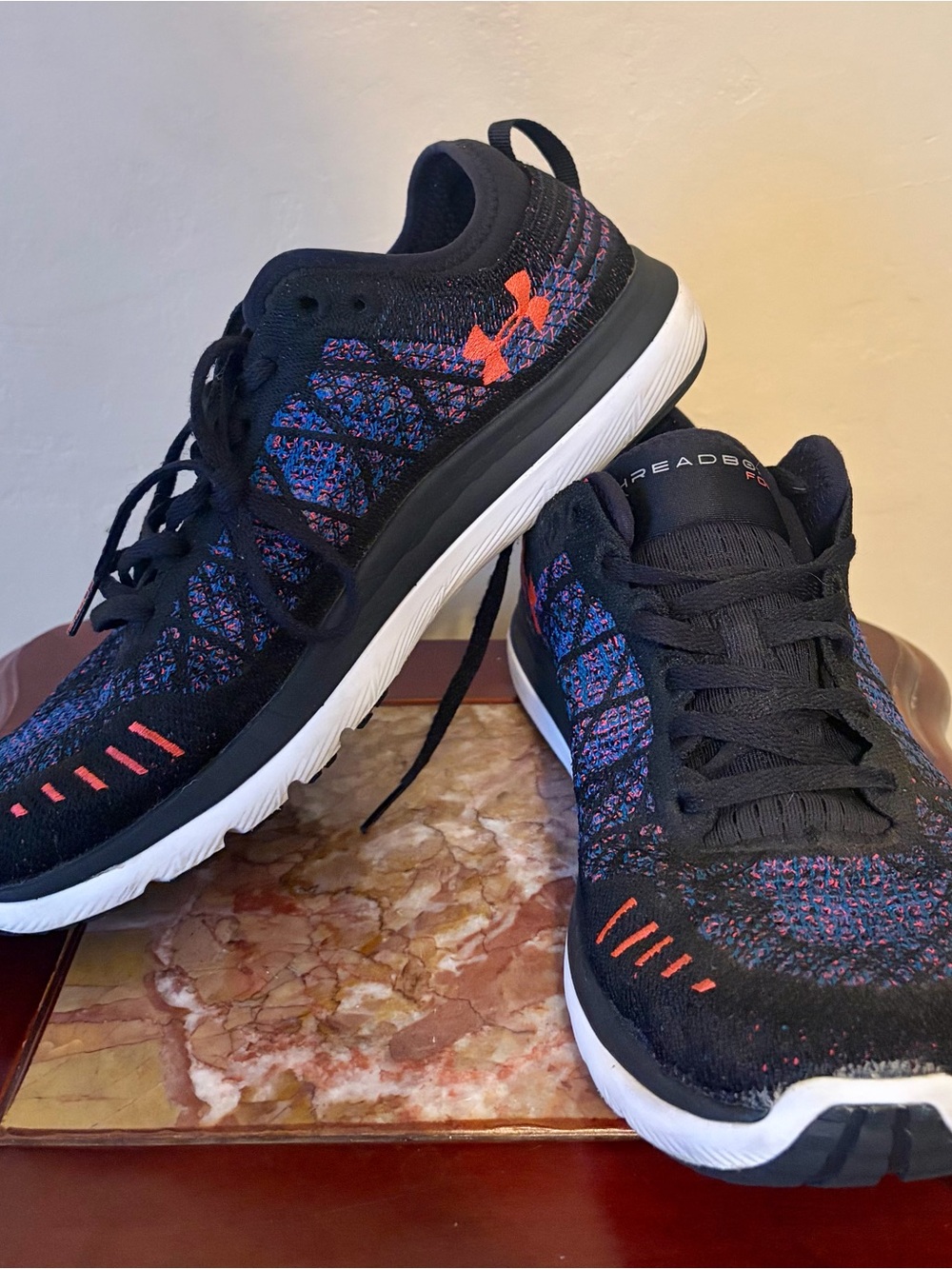 Under Armour Threadborne Fortis 3 Women’s Running Shoes Size 10 Black Blue